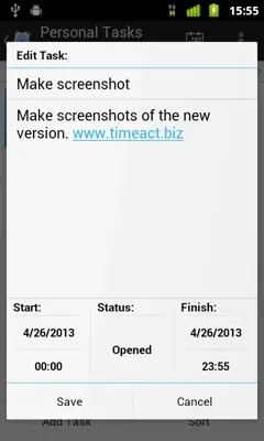 TimeAct android App screenshot 1